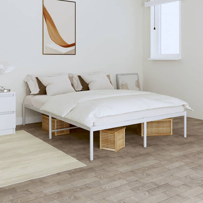 Metal Bed Frame without Mattress White 160x200cm