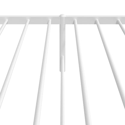 Metal Bed Frame without Mattress with Headboard White 75x190cm