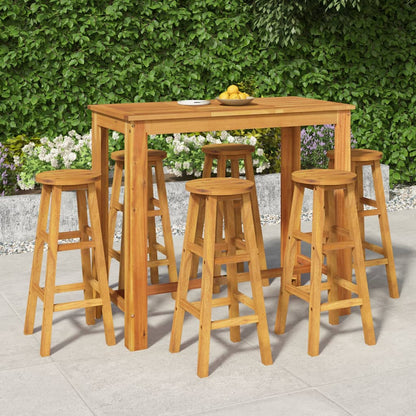 7 Piece Garden Bar Set Solid Wood  Acacia