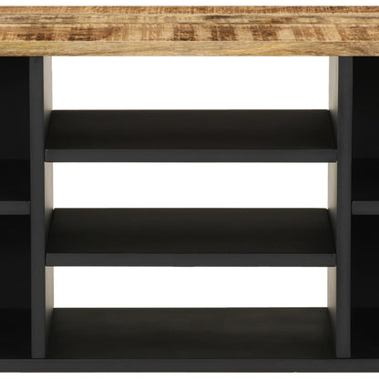 TV Cabinet 100x33x46 cm Solid Wood Mango&Engineered Wood