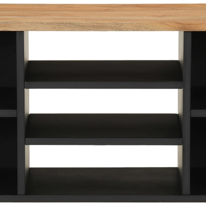 TV Cabinet 100x33x46 cm Solid Wood Acacia&Engineered Wood