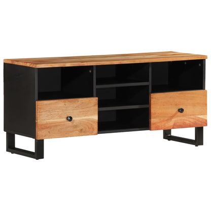 TV Cabinet 100x33x46 cm Solid Wood Acacia and Engineered Wood