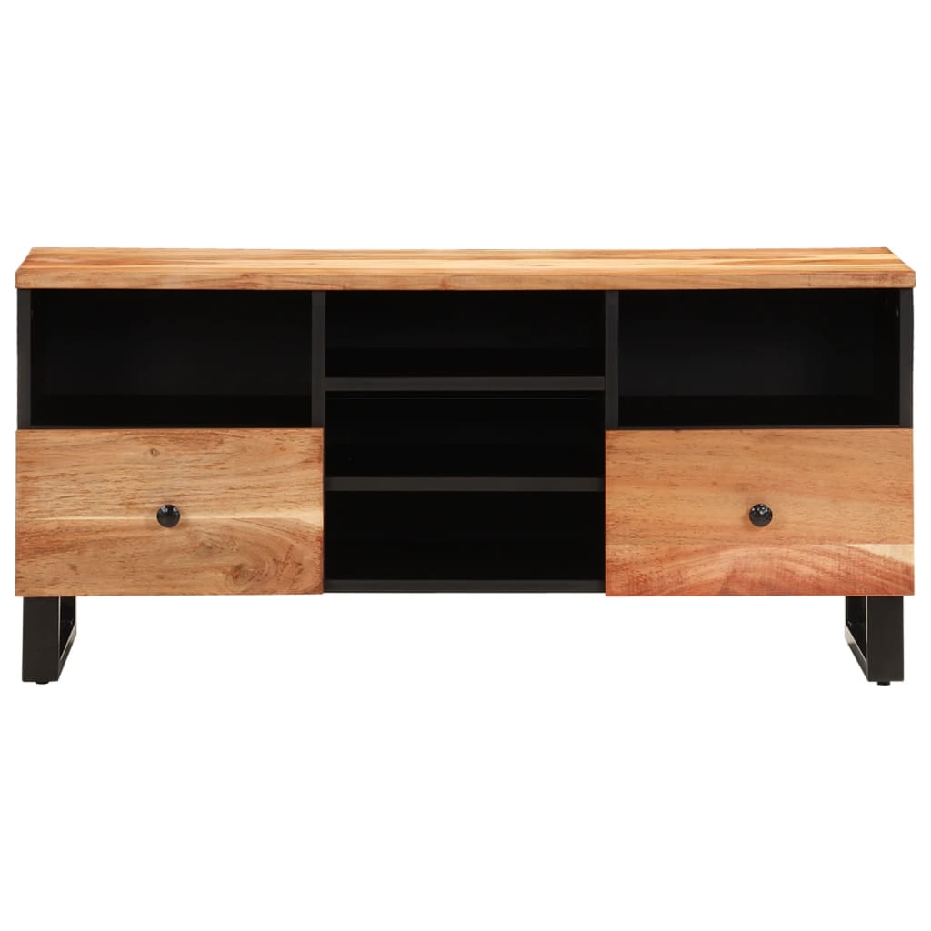 TV Cabinet 100x33x46 cm Solid Wood Acacia and Engineered Wood