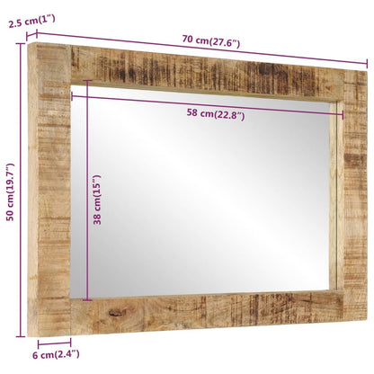 Mirror 70x50 cm Solid Wood Mango and Glass