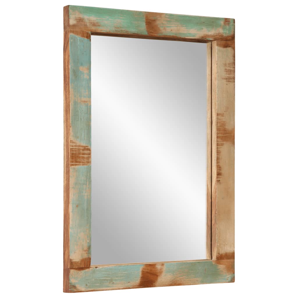 Mirror 70x50 cm Solid Wood Reclaimed and Glass