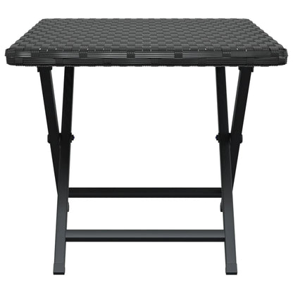 Folding Table Black 45x35x32 cm Poly Rattan