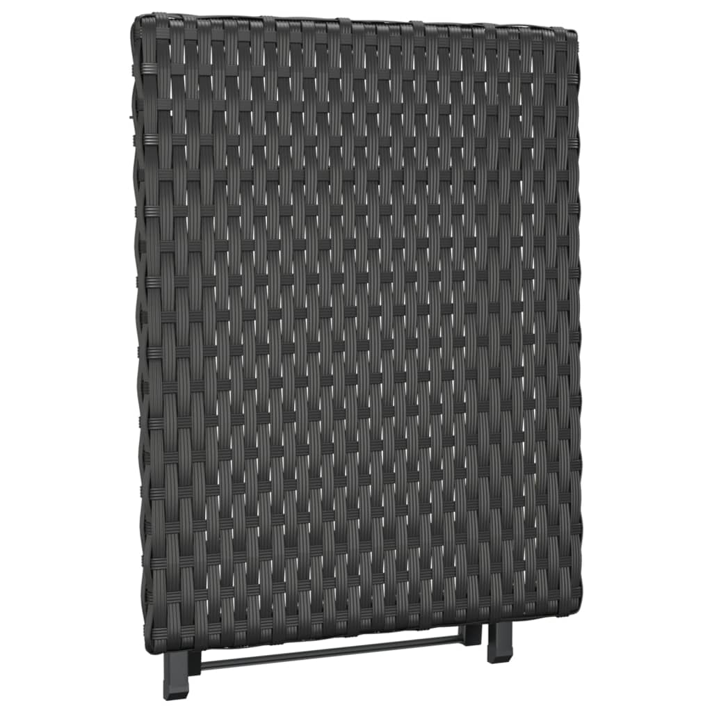 Folding Table Black 45x35x32 cm Poly Rattan