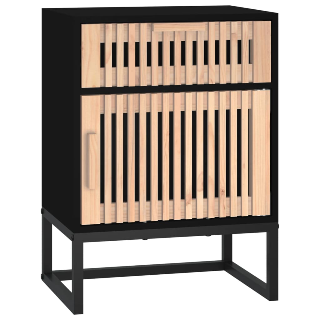 Bedside Cabinet Black 40x30x55.5 cm Engineered Wood&Iron