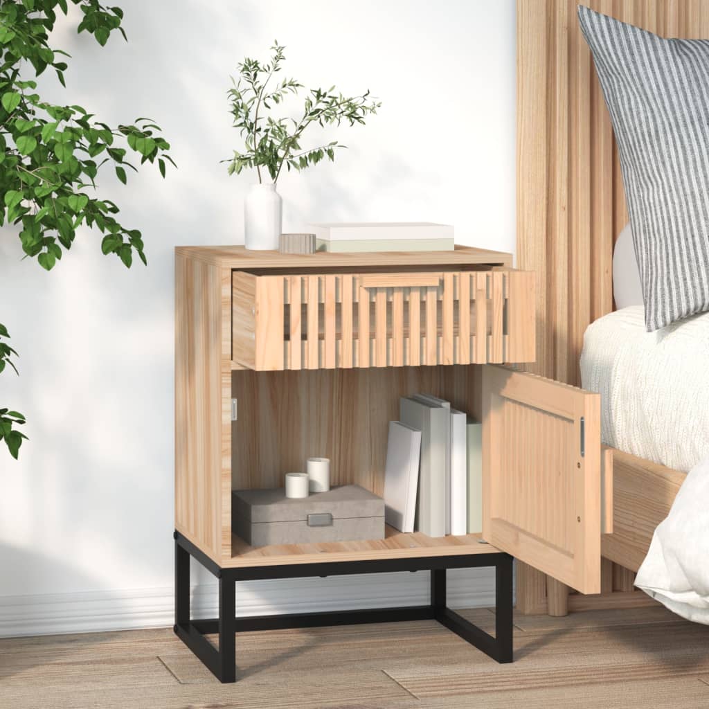 Bedside Cabinet 40x30x55.5 cm Engineered Wood&Iron