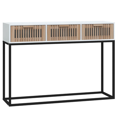 Console Table White 105x30x75 cm Engineered Wood and Iron