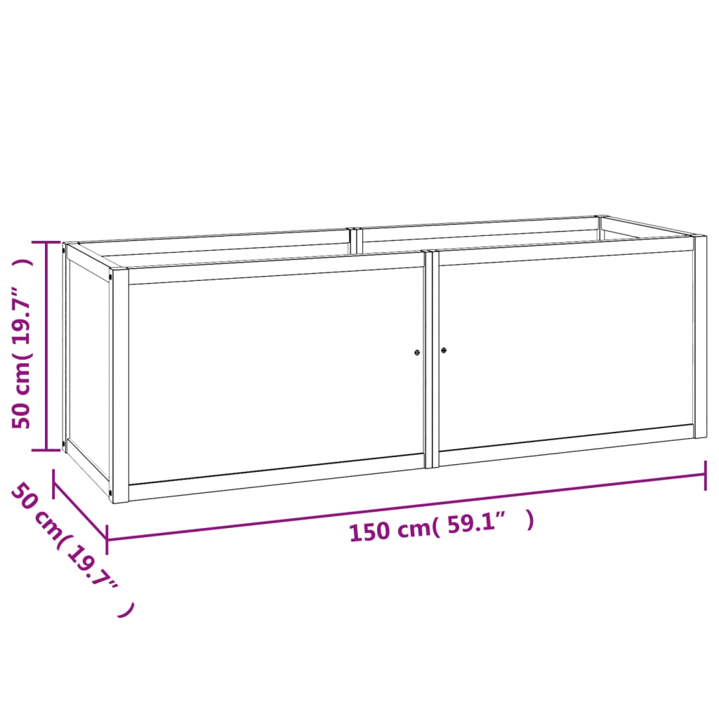 Raised Bed 150x50x50 cm Solid Wood Teak