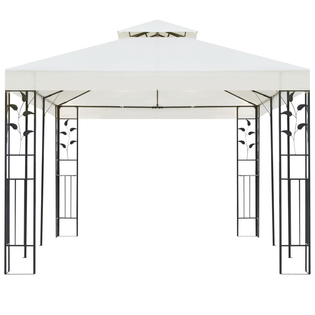 Gazebo with Double Roof White 6x3 m Steel