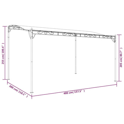 Canopy Anthracite 4x3 m 180 g/m² Fabric and Steel