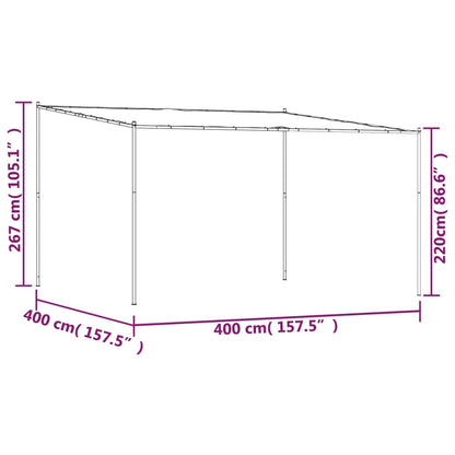 Gazebo Anthracite 4x4 m 180 g/m² Fabric and Steel