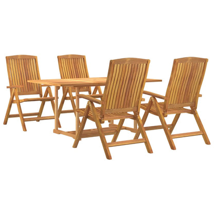 5 Piece Garden Dining Set Solid Wood Teak