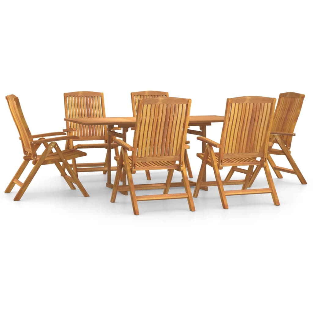 7 Piece Garden Dining Set Solid Wood Teak