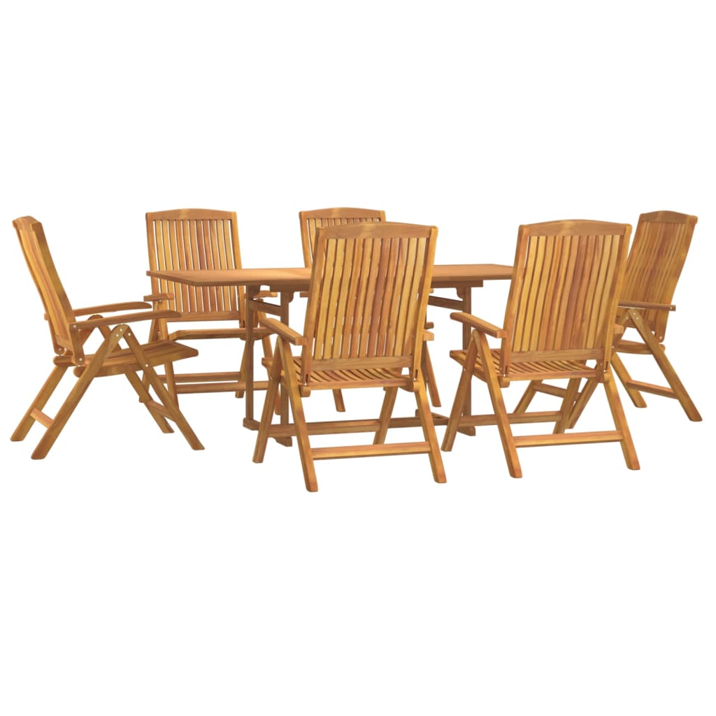 7 Piece Garden Dining Set Solid Wood Teak