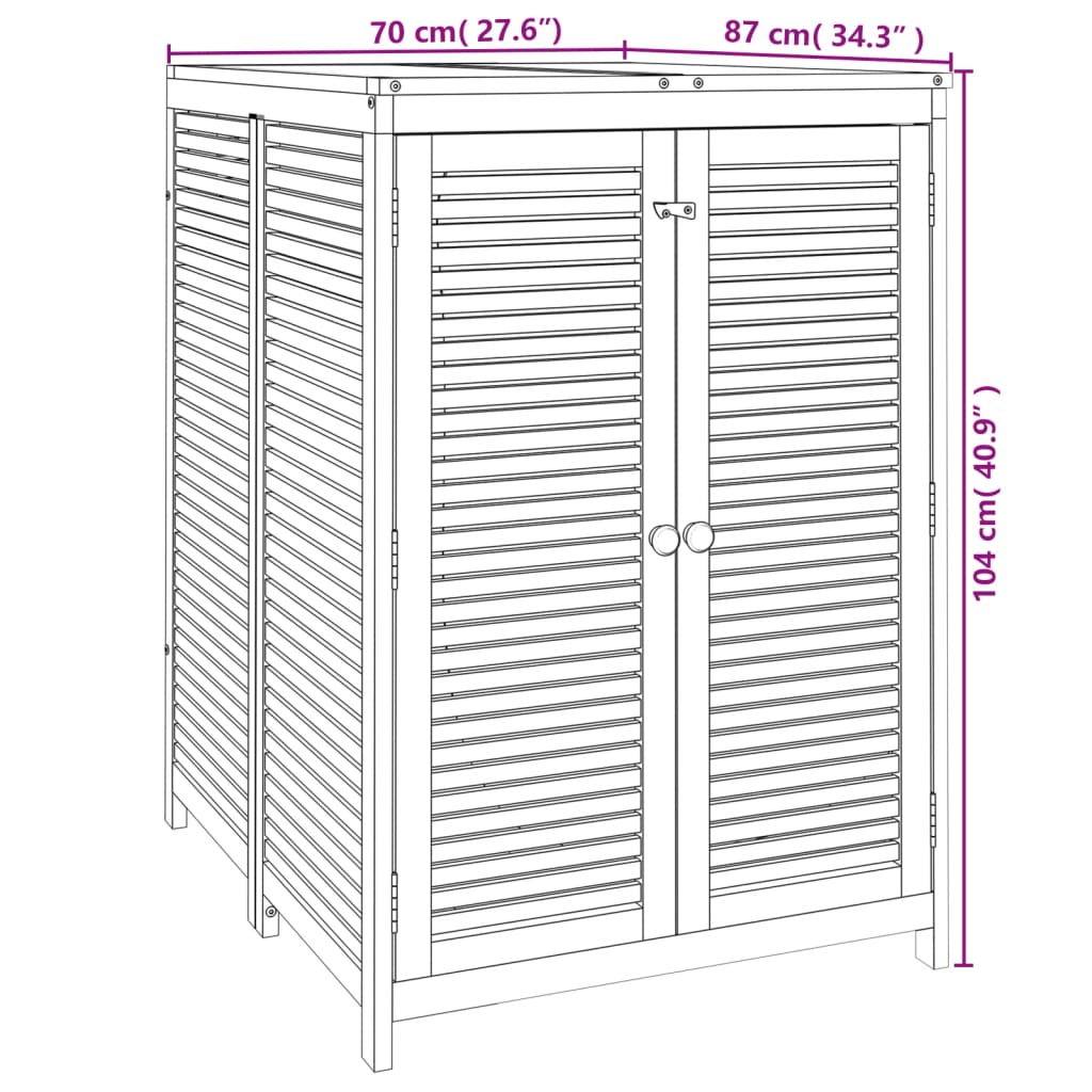 Garden Storage Box 70x87x104 cm Solid Wood Acacia