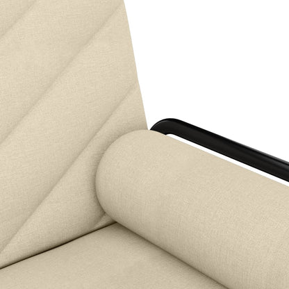 Sofa Bed with Armrests Cream Fabric