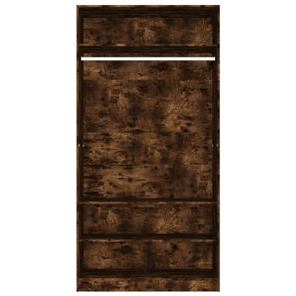 Wardrobe Smoked Oak 100x50x200 cm Engineered Wood