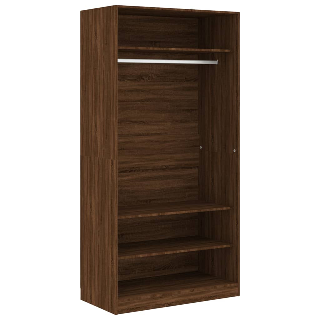 Wardrobe Brown Oak 100x50x200 cm Engineered Wood