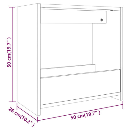 Side Table Brown Oak 50x26x50 cm Engineered Wood