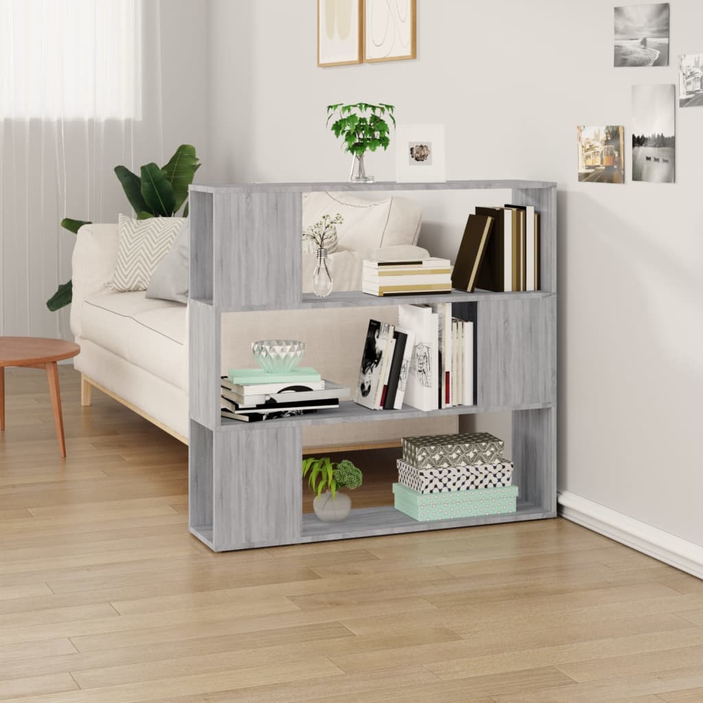 Book Cabinet/Room Divider Grey Sonoma 100x24x94 cm