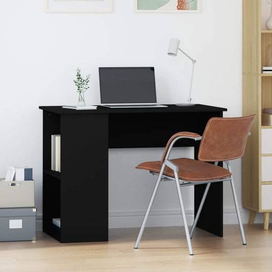 Desk Black 100x55x75 Engineered Wood
