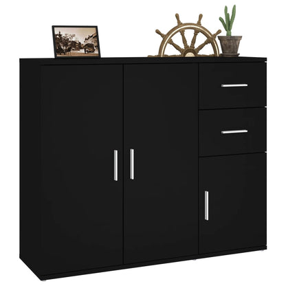 Sideboard Black 91x29.5x75 cm Engineered Wood