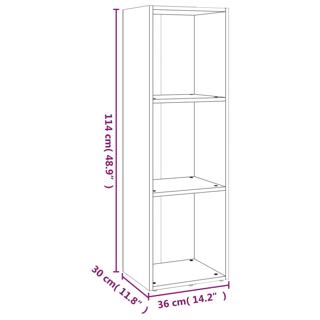 Book Cabinet/TV Cabinet Smoked Oak 36x30x114 cm Engineered Wood