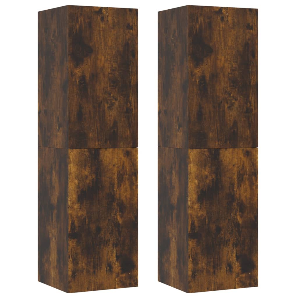 Wall-mounted TV Cabinets 2 pcs Smoked Oak 30.5x30x110 cm