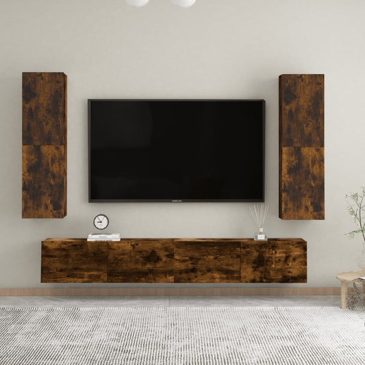 Wall-mounted TV Cabinets 2 pcs Smoked Oak 30.5x30x110 cm