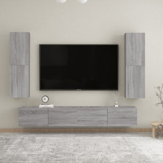 Wall-mounted TV Cabinets 2 pcs Grey Sonoma 30.5x30x110 cm