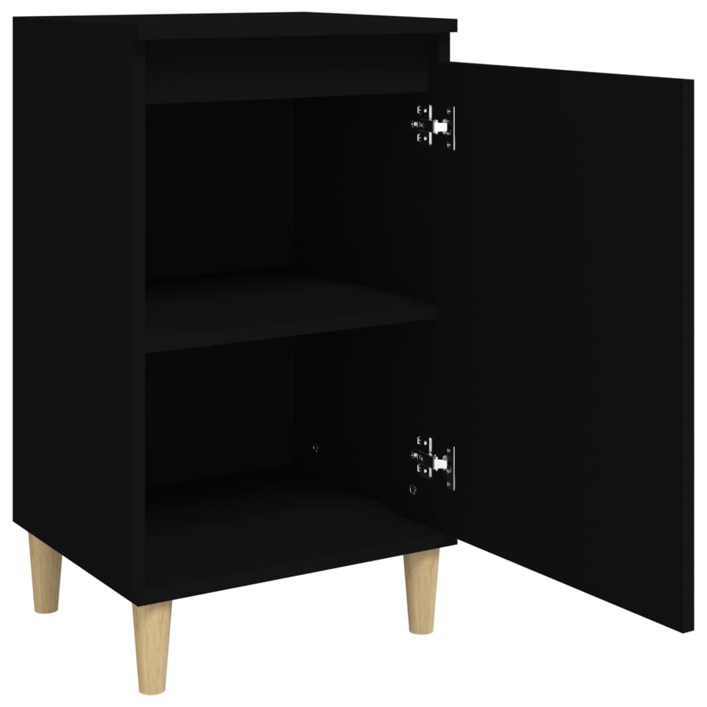 Bedside Cabinets 2 pcs Black 40x35x70 cm Engineered Wood