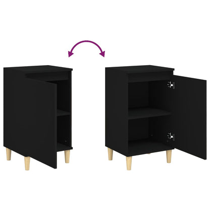 Bedside Cabinets 2 pcs Black 40x35x70 cm Engineered Wood