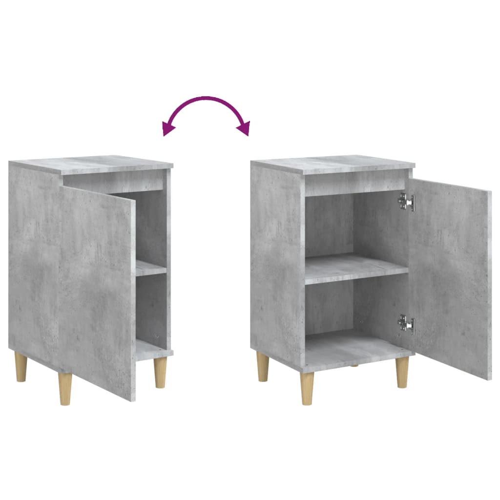 Bedside Cabinet Concrete Grey 40x35x70 cm Engineered Wood
