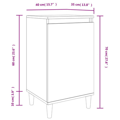 Bedside Cabinet Concrete Grey 40x35x70 cm Engineered Wood