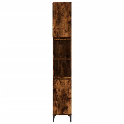 Bathroom Cabinet Smoked Oak 30x30x190 cm Engineered Wood