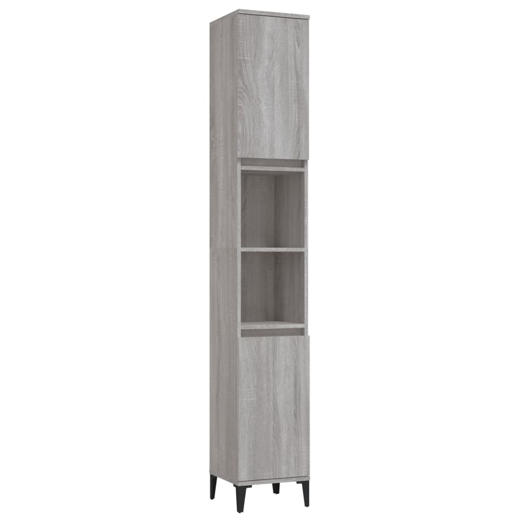 Bathroom Cabinet Grey Sonoma 30x30x190 cm Engineered Wood