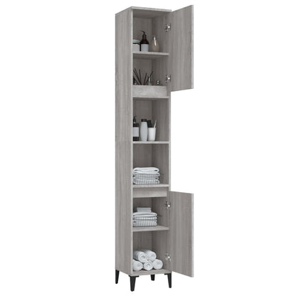 Bathroom Cabinet Grey Sonoma 30x30x190 cm Engineered Wood