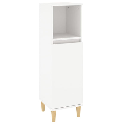 Bathroom Cabinet White 30x30x100 cm Engineered Wood