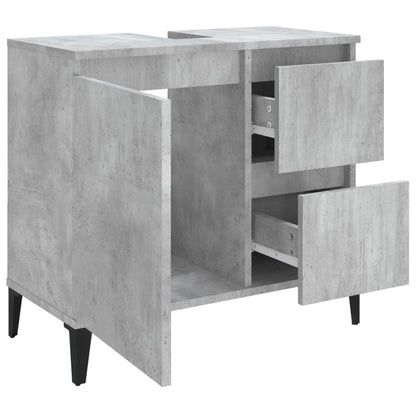 Bathroom Cabinet Concrete Grey 65x33x60 cm Engineered Wood