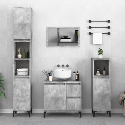 Bathroom Cabinet Concrete Grey 65x33x60 cm Engineered Wood