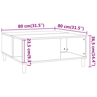 Coffee Table White 80x80x36.5 cm Engineered Wood