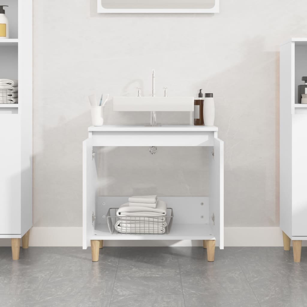 Sink Cabinet White 58x33x60 cm Engineered Wood