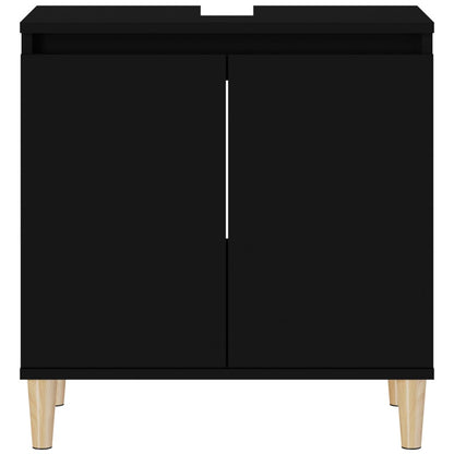 Sink Cabinet Black 58x33x60 cm Engineered Wood