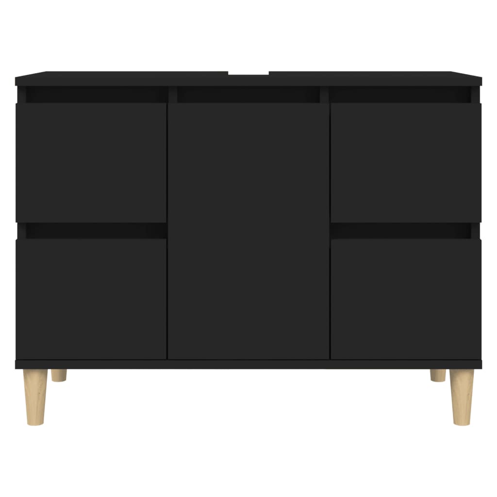 Sink Cabinet Black 80x33x60 cm Engineered Wood