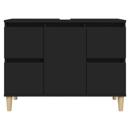 Sink Cabinet Black 80x33x60 cm Engineered Wood