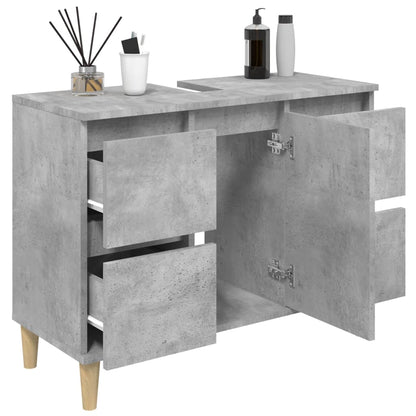 Sink Cabinet Concrete Grey 80x33x60 cm Engineered Wood