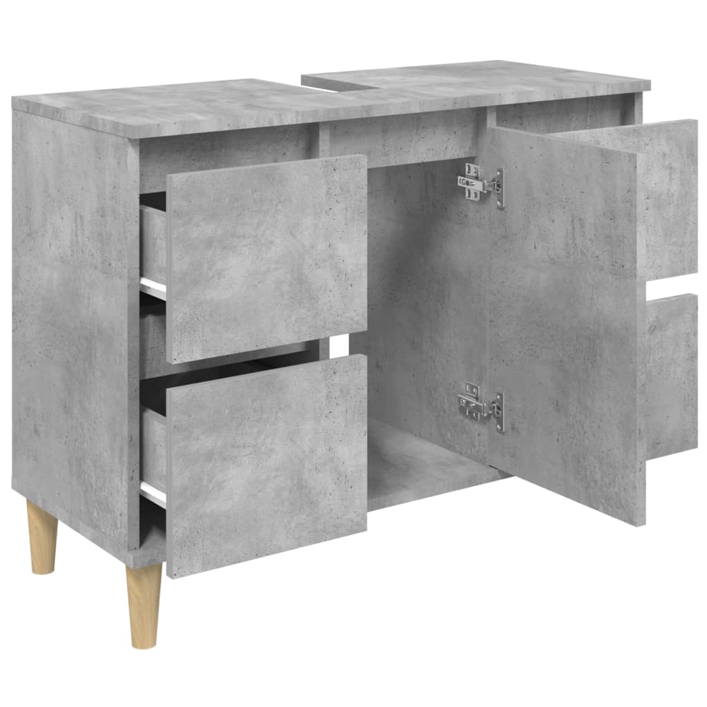 Sink Cabinet Concrete Grey 80x33x60 cm Engineered Wood